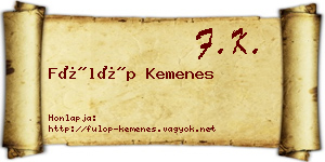 Fülöp Kemenes névjegykártya